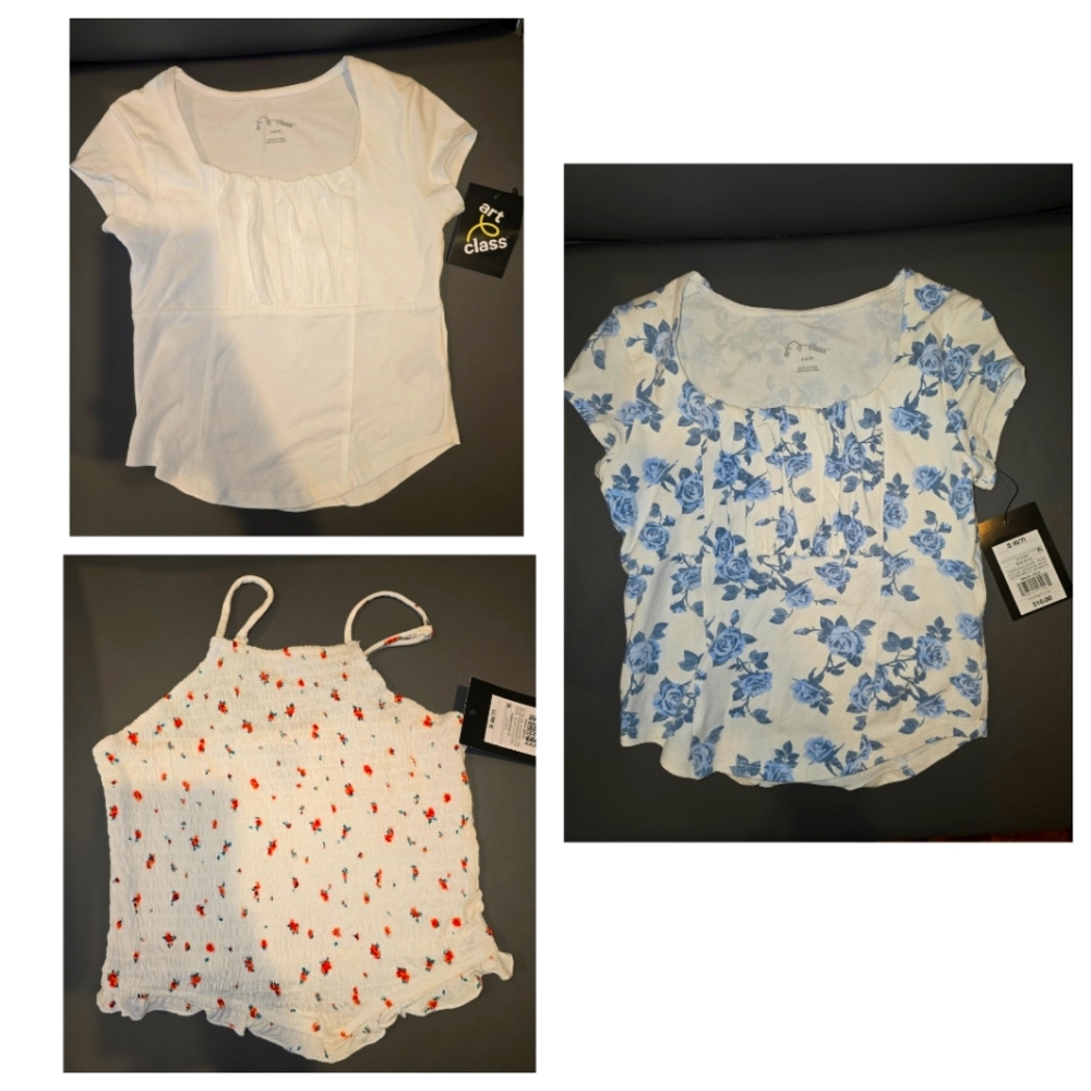 NWT Art Class Floral Spring/Summer Tops, Girls 6/7